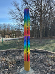 6-Sided Hexagon Cedar | 12 Rainbow Plaques