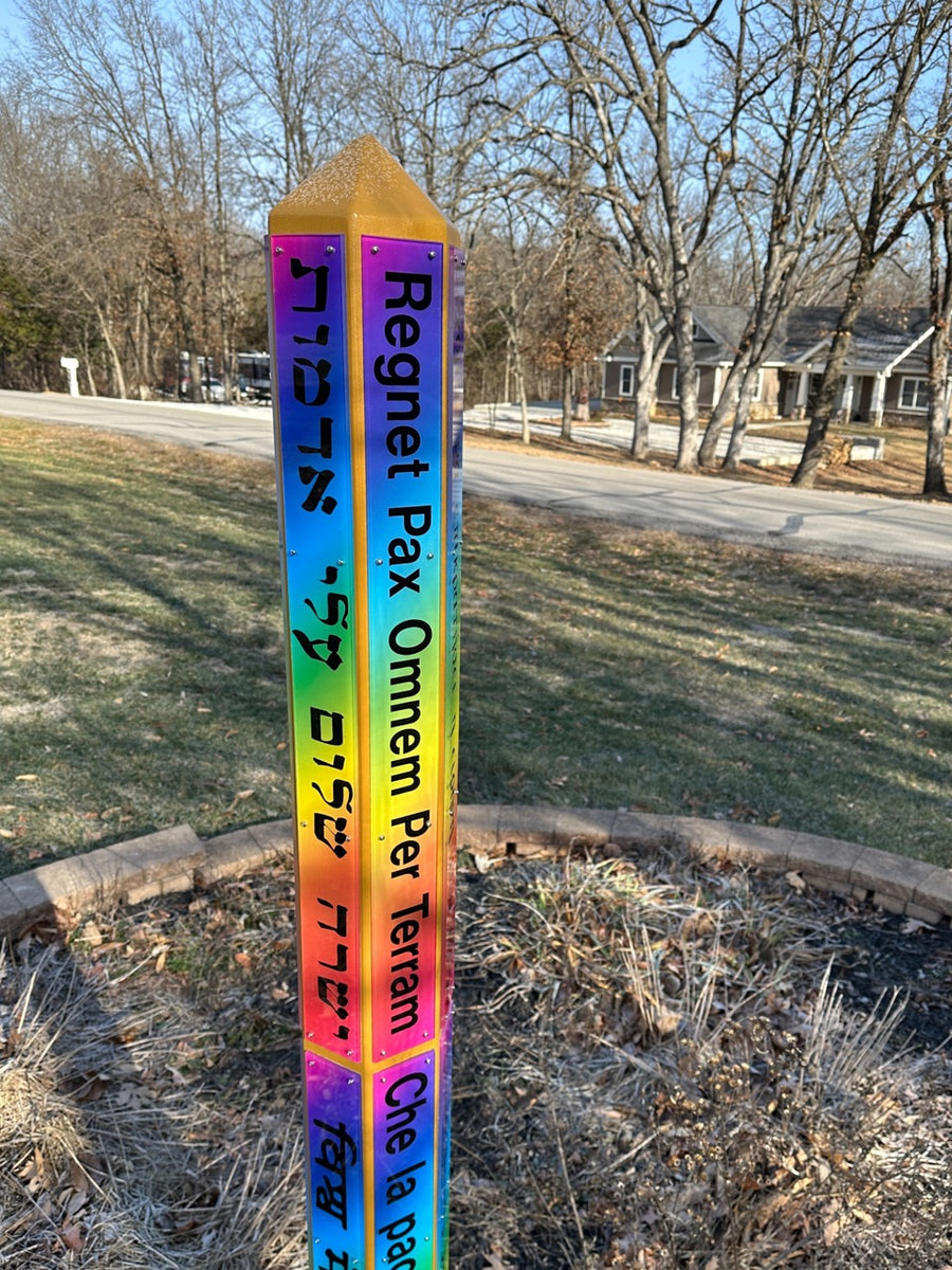 6-Sided Hexagon Cedar | 12 Rainbow Plaques